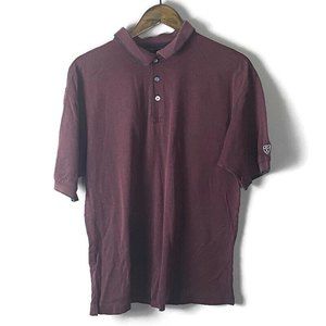 NIKE TIGER WOODS Mens Red & Black Polo Short Sleeve Shirt Size L Golf Breathable